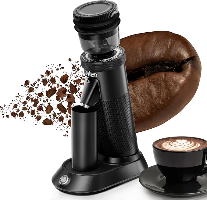 HIBREW G5 Coffee Grinder, Single Dose Burr Coffee Grinder, Electric Coffee Grinder with Magnetic Dosing Cup, Conical Coffee Bean Grinder with 36 Step Micro Grind Settings, Dual-Speed Adjustment, Black