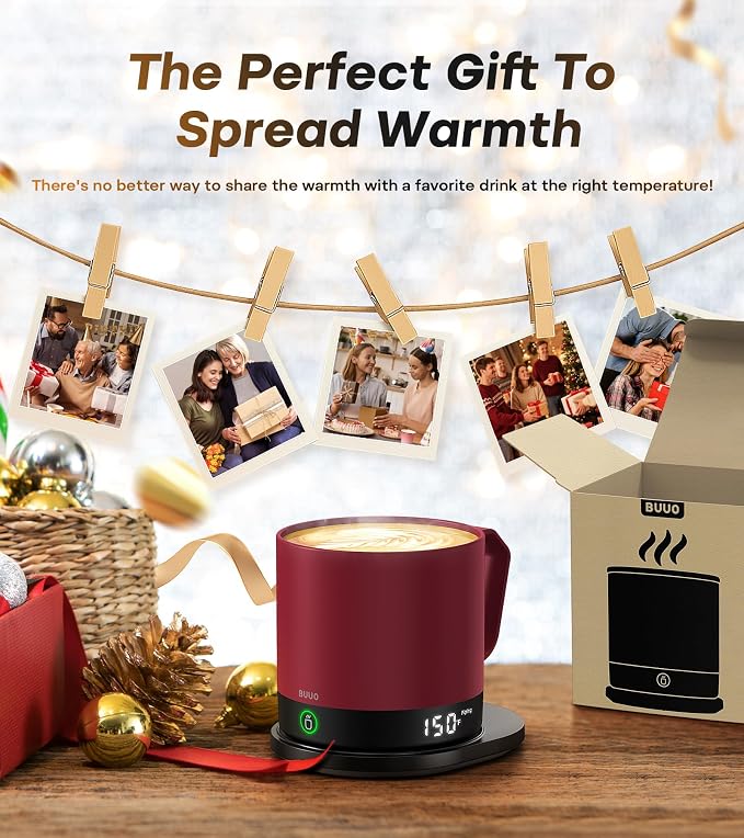 Heated Coffee Mug 14oz, Rechargeable Temperature Control Mug with Lid