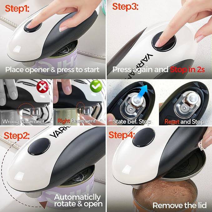 YARRAMATE Electric Can Opener and Rechargeable Milk Frother Wand with Stand