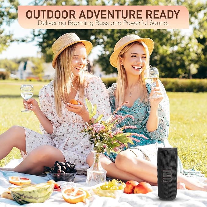 JBL Flip 6 Portable Bluetooth Wireless Speaker, IP67 Waterproof and Dustproof Built-in Battery - Black - Boomph's Comprehensive Ultimate Performance Cloth Solution for Your On-The-Go Sound Experience