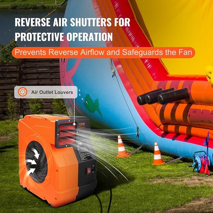VEVOR Inflatable Blower, Electric Air Blower, Bounce House Blowing Pump, Commercial Corded Fan Pump for Castle Wate Slides Water Slide Bouncy Castle