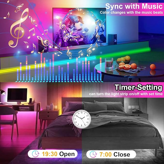 COB Led Light Strip RGB Smart IC Addressable 32.8FT, 24V Led Tape Lights with WiFi Bluetooth APP Remote Control, 10mm Width Flexible Color Chasing Light for TV Backlight Bedroom Party