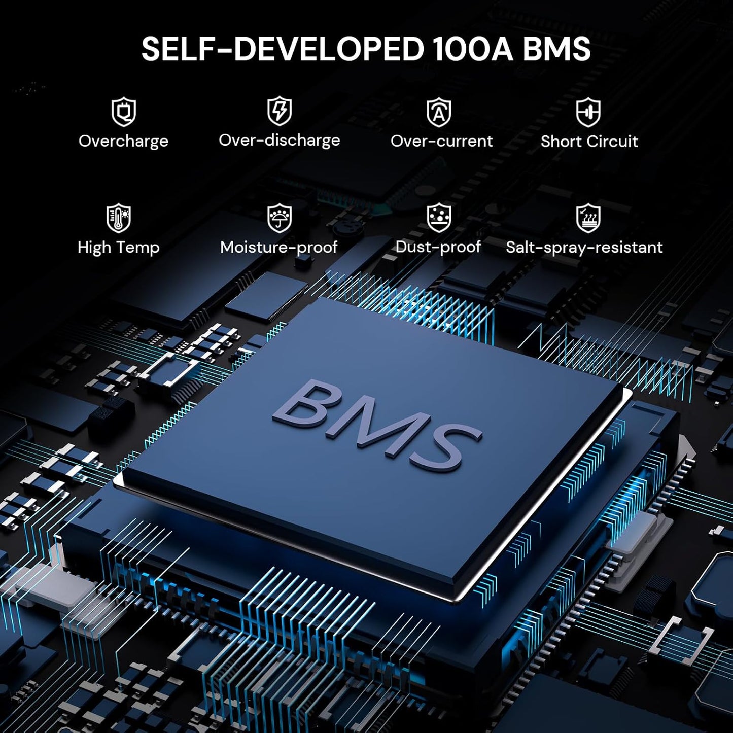 12V 100Ah LiFePO4 Lithium Battery BCI Group 31 with Low-Temp Protection, A+ Grade Cell Built-in 100A BMS, 12.8 Volt Lithium Battery Perfect for RV, Solar System, Off-Grid, Home Energy Storage