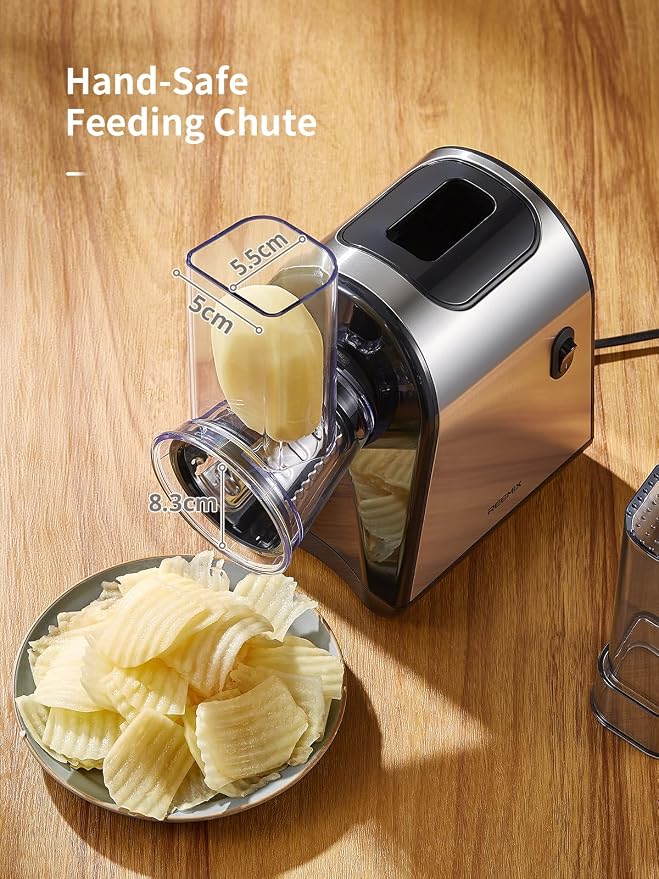 Reemix Electric Cheese Grater, Electric Food Grater with 6 Interchangeable Blades – Slicing, Shredding & Zesting | Stainless Steel Blades, Fast, Effortless Meal Prep for Home Cooks