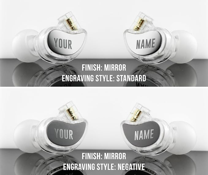 MEE audio Personalized M6 PRO in Ear Monitor Headphones for Musicians w/Engraved Metal Faceplates: Choose an Artwork and/or Add Custom Text, Noise Isolating Professional Earbuds w/Replaceable Cables
