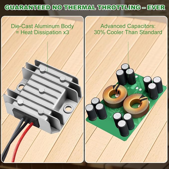 Starlink Mini 12V Adapter [Supports up to 150FT Cable] 12V/24V to 30V 3.5A DC Boost Converter for Starlink Mini, Power Cable with Female Plug 9-28V for Off-Road,RV, Marine,Outdoor(Silver, 30, Volts)