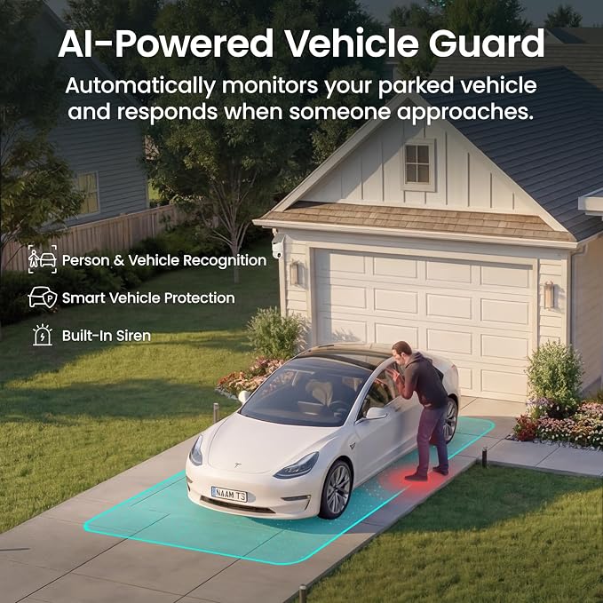 aosu SolarCam D1 Max, 4K Solar Security Cameras Outdoor Wireless, 360° Pan & Tilt Coverage, Auto Tracking, Color Night Vision, Local Storage, No Subscription Required