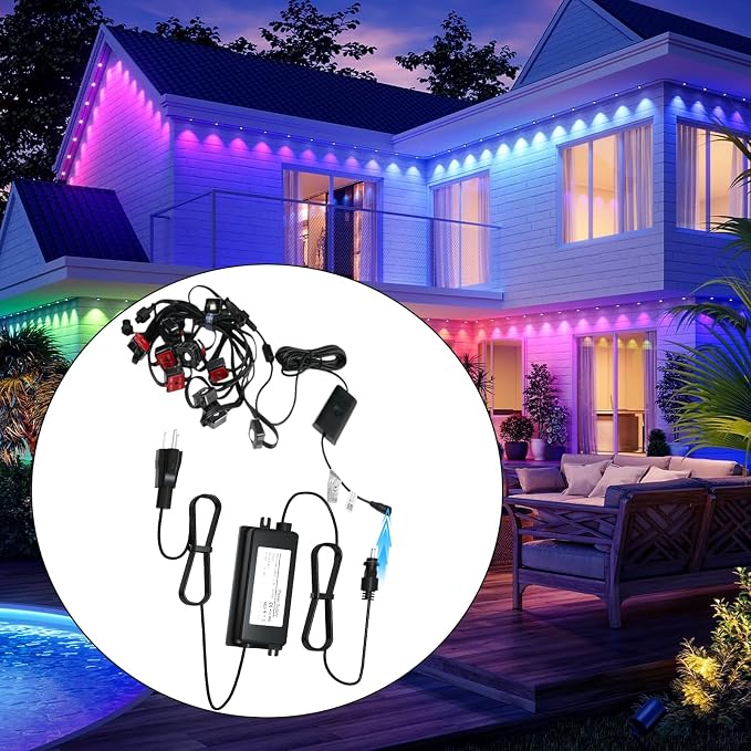 36V Waterproof Power Supply for Govee Permanent Outdoor Lights,Compatible with Govee H705D H705E H705F Permanent Outdoor Lights Power Adapter Cord (Black)