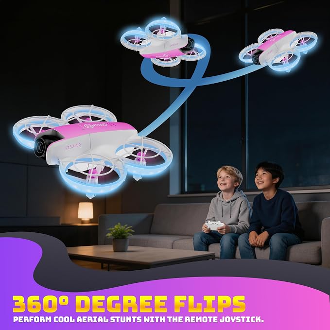 Contixo F15 Astro Mini Drone with 2.4" Screen Remote – 720P HD Dual Camera, Live Video Display, Optical Flow Hover, One-Key Takeoff/Landing, 360° Stunts, 2 Batteries, Beginner Drone for Kids & Adults