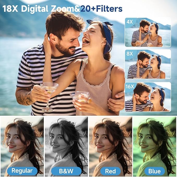 Digital Camera 4K for Photography, 50MP Vlogging Camera for YouTube Video with Flash and 3" 180° Flip Screen, 18X Digital Zoom Compact Travel Cameras with 64GB TF Card for Teens Beginner (Black)