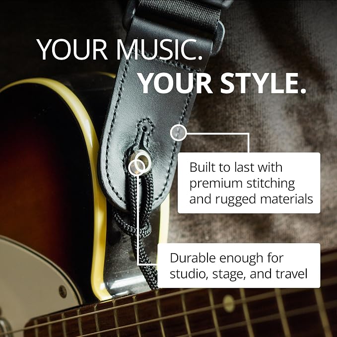 KLIQ AirCell Guitar Strap for Bass & Electric Guitar with 3" Wide Neoprene Pad and Adjustable Length