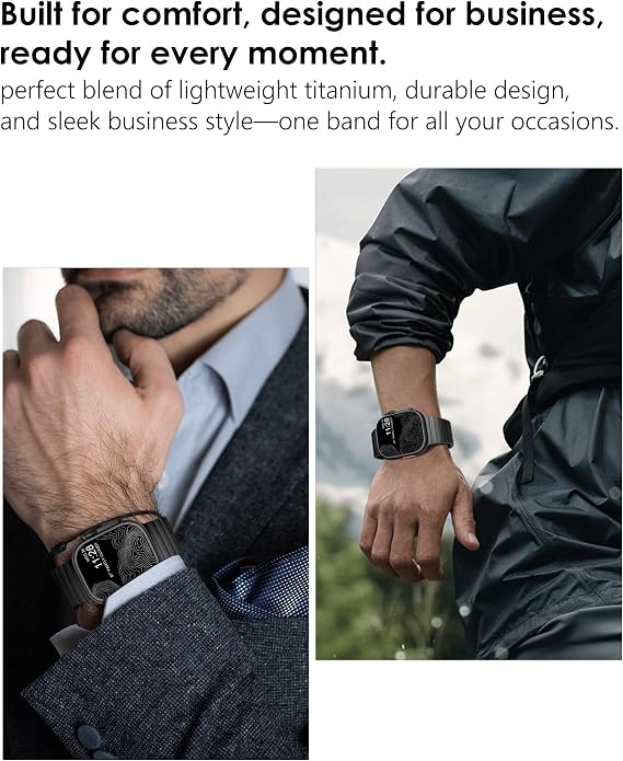 NewWays Titanium & Stainless Steel Link Bracelet for Apple Watch Band Ultra 3 2 1 Band 49mm Series11 10 46mm 42mm 45mm 44mm 41mm 40mm 38mm Series 3-11
