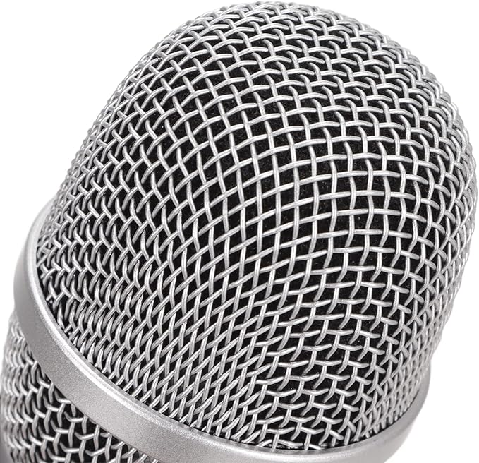 K6 Handheld Microphone, Karaoke Bluetooth Microphone, Portable Noise Cancelling Microphone Speaker Machine for Adults Kids Pc Smartphones (Silver)