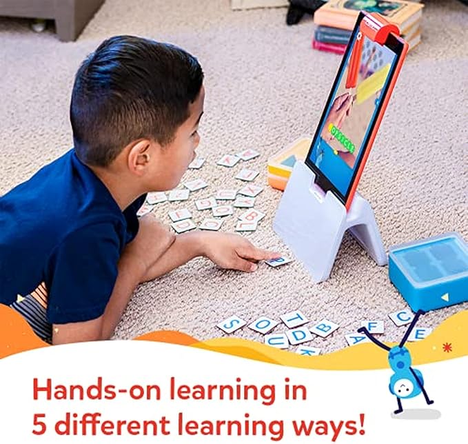 Osmo Genius Starter Kit for Kids Ages 6–10 | 5 Educational Learning Games | Fire Tablet Compatible | Educational STEM Learning System | Base Included (5 Games Fire Tablet)