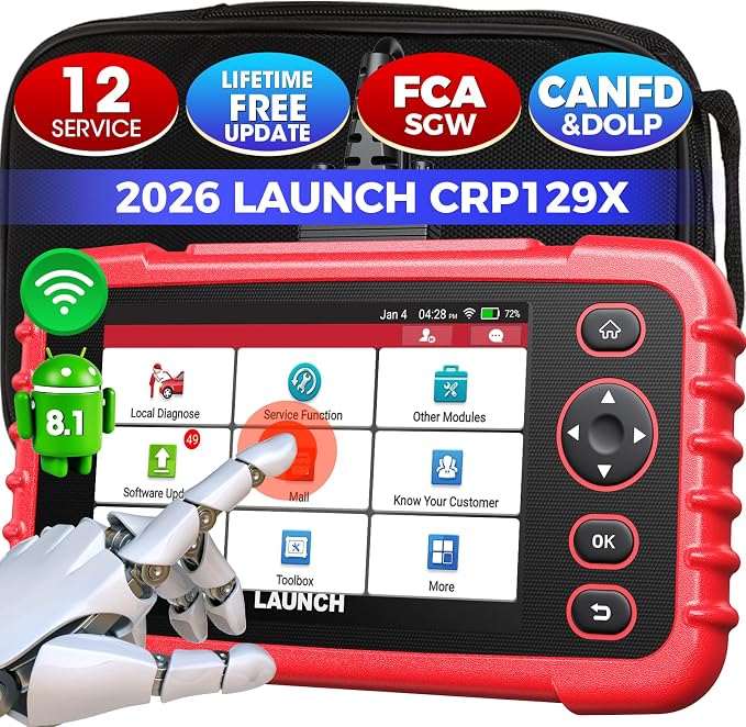 LAUNCH Scanner CRP129X Elite (Upgrade of CRP123X/129X), 12 Reset Scan Tool, Lifetime Free Update, FCA SGW Car Scanner, ABS SRS Transmission OBD2 Scanner, Check Engine Code Reader, AutoVIN,Battery Test