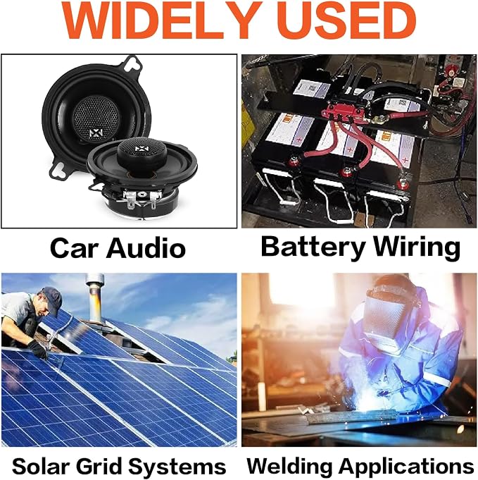 1/0 Gauge Wire(20ft Each - Red/Black) Copper Clad Aluminum CCA - Primary Automotive Wire,Car Amplifier Power & Ground Cable, Battery Cable for Car Audio Speaker,Solar, Auto, RV Trailer & Marine