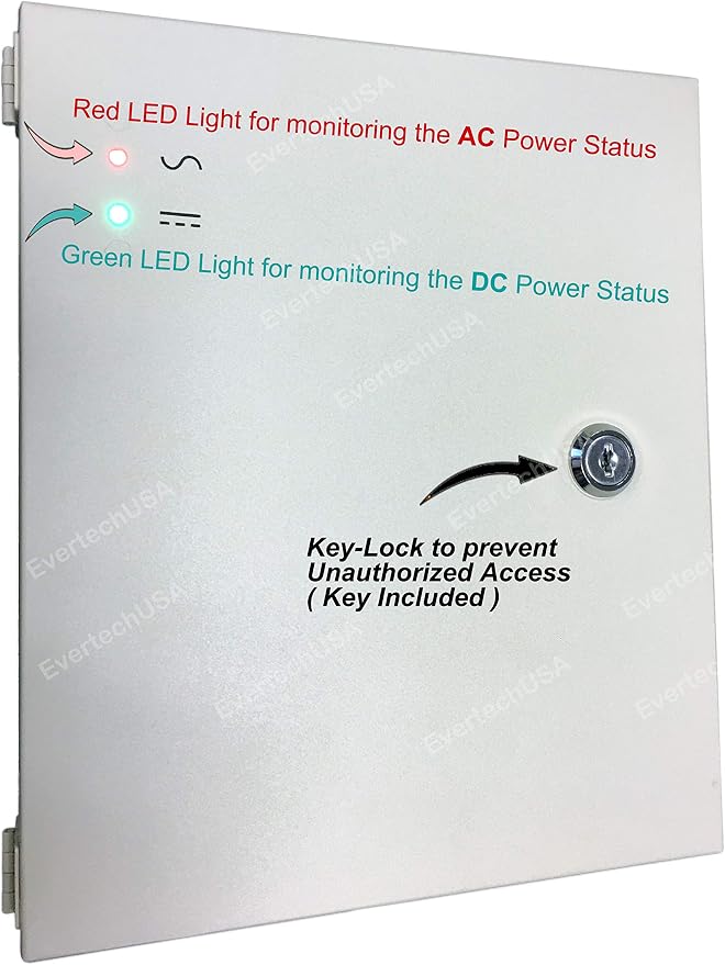 Evertech Power Box 18 Ch Channel 12V DC 10 A Power Supply Distribution Box for CCTV DVR Security Camera LED Lights