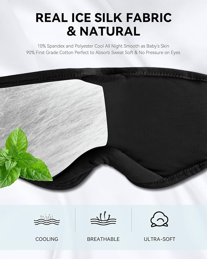 MUSICOZY Sleep Headphones Masks, Bluetooth Sleep Eye Mask for Sleeping for Side Sleepers, Sleeping Masks Headphones Wireless Music Mask Men Women with Speakers Cool Tech Gadgets Gifts, 2 Packs
