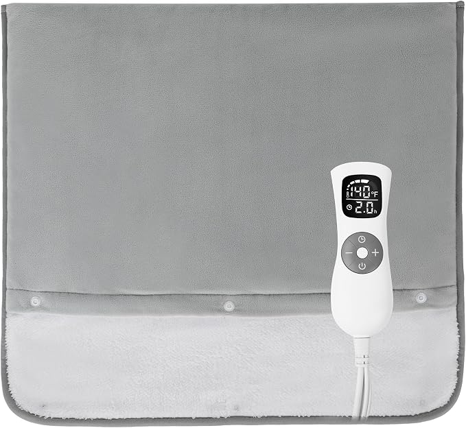 Foot Warmer, ALLJOY Electric Heated Foot Warmers for Women and Men Under Desk Fast Heating Pad for Foot with 6 Heat 4 Timer Settings Foot Warmer for Bed (Small)