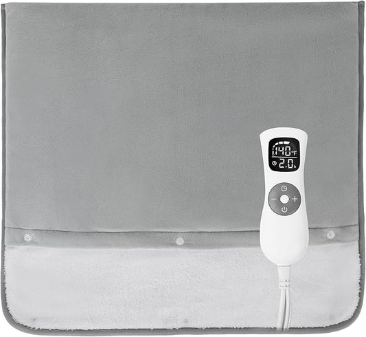 Foot Warmer, ALLJOY Electric Heated Foot Warmers for Women and Men Under Desk Fast Heating Pad for Foot with 6 Heat 4 Timer Settings Foot Warmer for Bed (Small)