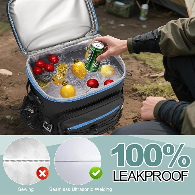 Large 52cans Cooler Backpack, Insulated, Waterproof, Leak Proof, 30L Large Capacity