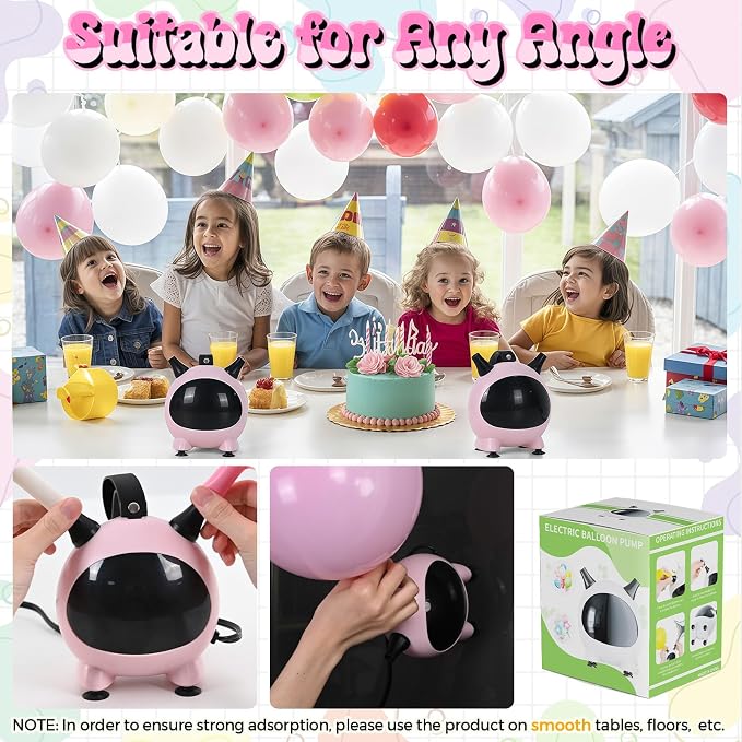 Togvu Balloon Pump Electric, Portable Balloons Inflator Air Pump with 2 Nozzles, Small Balloon Blower Machine 600W for Latex Garland Arch and Foil Balloons