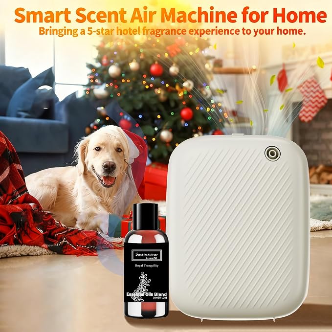 Smart Waterless Essential Oil Diffuser, 400ML Diffuser with 100ML Fragrance Scent Oils for Scent Air Machine with 12A1V Power Adapter for Large Room and Commercial Use, Cover Up to 2000 Sq.Ft