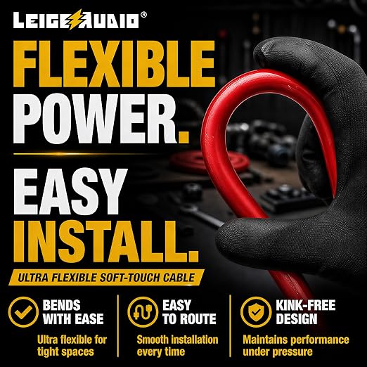 4 Gauge Amp Wiring Kit Ture 4 AWG Amplifier Installation Wiring Kit - Car Subwoofer Wiring Kit Helps You Make Connections and Brings Power to Your Radio, Subwoofer and Speakers