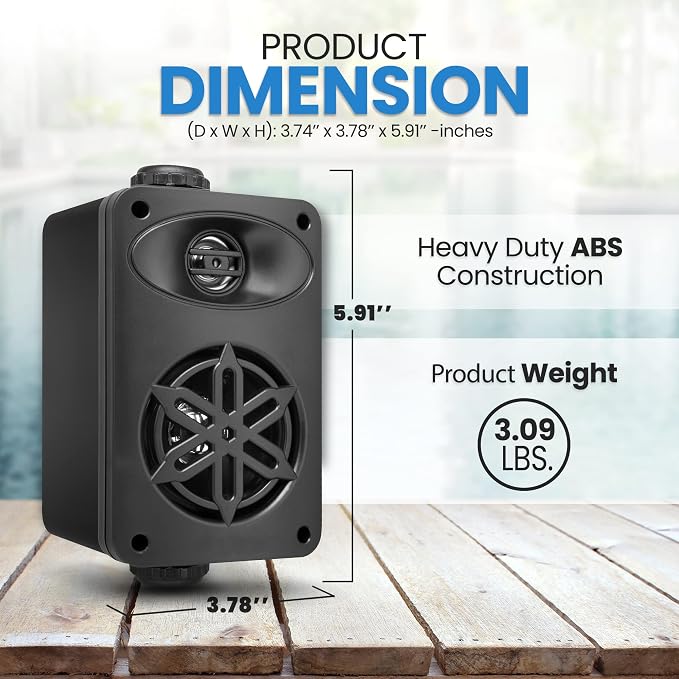 Pyle Indoor Outdoor Speakers and Bluetooth Stereo Amplifier Bundle