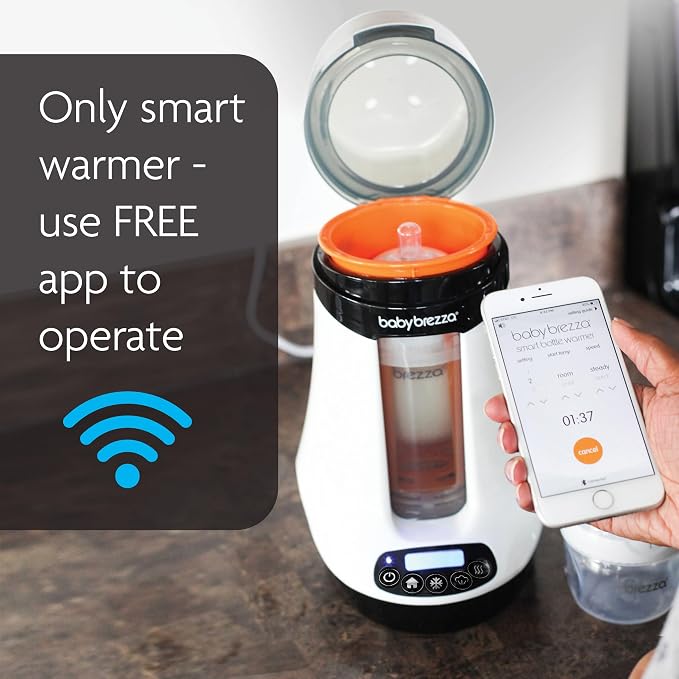 Baby Brezza Smart Bottle Warmer - Breastmilk Warmer/Defroster, Bluetooth Control (Pack of 2)