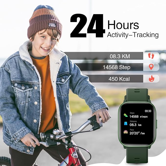 meoonley Kids Watch for Girls Boys with IP68 Waterproof, Girls Watch with 19 Sports Modes, Sleep Tracking, Pedometer, Stopwatch, Kids Activity Tracker, Birthday Gifts for Girls Age 6-15 Years Old