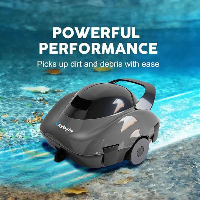 Robotic Pool Cleaner, Cordless Pool Vacuum with 18.5 GPM Powerful Suction,120-Min Runtime, Self-Parking, Pool Vacuum for Above-Ground & Flat Pools to 860 sq.ft，Gray