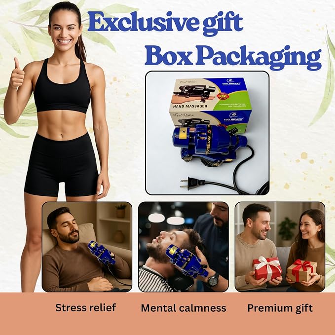 Powerful Double Speed Floating Action for Full Body Massager Corded Electric Powered, Barber Massager Blue
