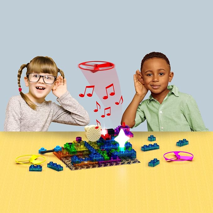 E-BLOX Building Blocks Circuit Kit 120 Projects, Build Your Own Sound Machine & Radio, Build Real Working FM Radio & Listen to Favorite Station, 8+