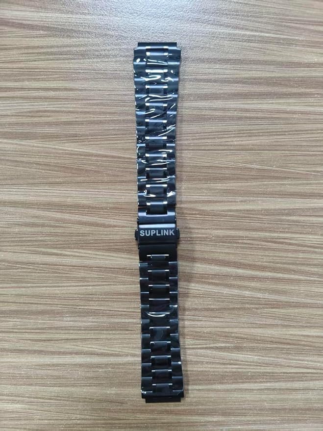 SUPLINK Stainless Steel Band Compatible with Samsung Galaxy Watch 7 6 5 4 Band 44mm 40mm/5 Pro 45mm/Galaxy Watch 6 4 Classic Bands 43mm 47mm 46mm 42mm/Active 2, 20mm Metal Strap Men, Black