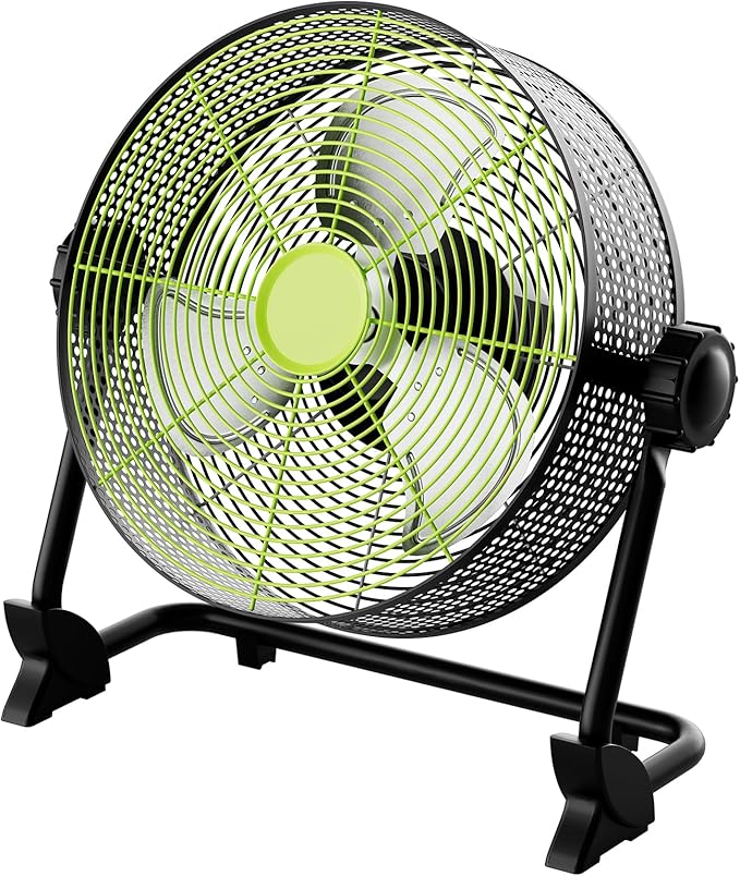 10 Inch Portable Cordless Rechargeable Floor Fan, Whisper Quiet Battery Operated Full Metal Fan, 24H Runtime, 12 Speeds, 12H Timer, USB Charging, for Camping, Outdoor Patio, Home, Garage, Bedroom