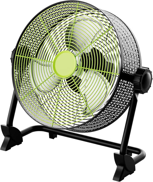 10 Inch Portable Cordless Rechargeable Floor Fan, Whisper Quiet Battery Operated Full Metal Fan, 24H Runtime, 12 Speeds, 12H Timer, USB Charging, for Camping, Outdoor Patio, Home, Garage, Bedroom