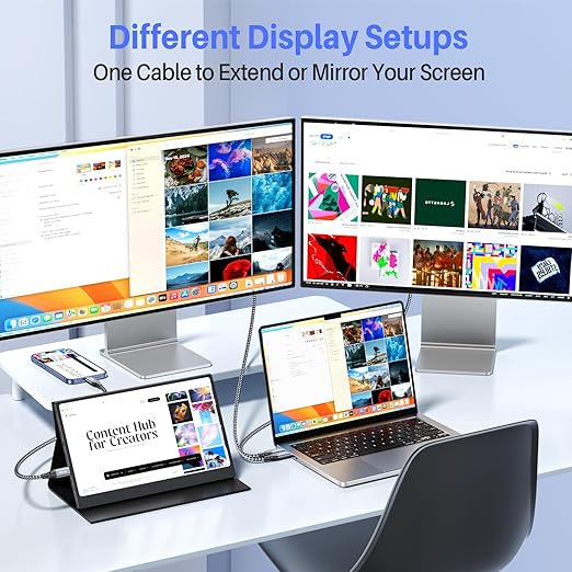 LDLrui USB C Cable [6FT, 3Pack] 4K@60HZ UHD Display, 20Gbps Data Transfer, USB 3.2 Gen 2×2, 100W PD Charging Cable for iPhone 16/15, MacBook, iPad, Galaxy S25/S24, Type C Monitor/Portable Monitor