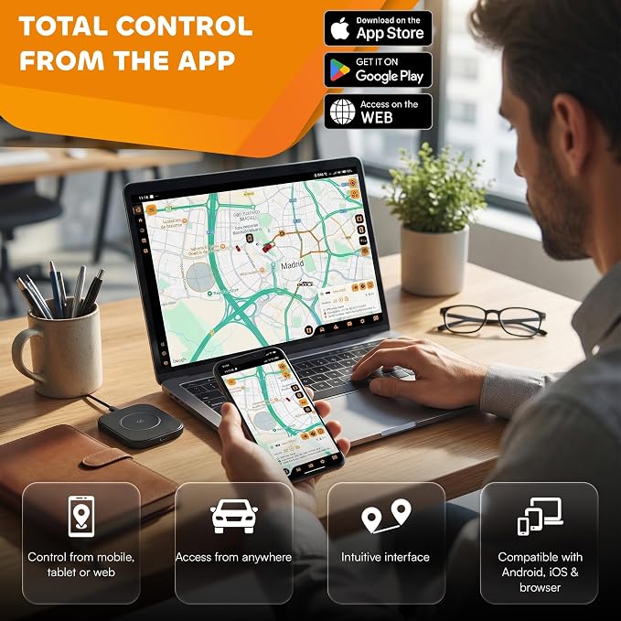 findCar-OBD-4G - GPS Tracker for Vehicles: Car, Motorcycle and Truck with Built-in SIM, Plug-and-Play Connection, Vehicle Tracking with App, Anti-Theft, Speed Alert. Low-Cost Subscription Plans