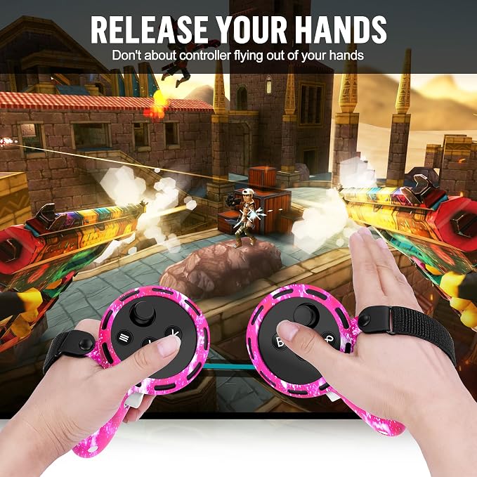 Silicone Cover Set Compatible with Meta/Oculus Quest 3s Accessories, Silicone Face Cover, Controller Grip Cover, Camera Lens Protector, VR Shell Cover, Protective Lens Cover, Not Fit Quest 3