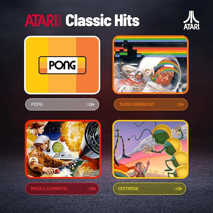Atari 2600, Retro Gaming Smart Watch with Selective Tech, All Day Fitness Tracker, Built-in Centipede™, Pong™, Missile Command™, Super Breakout™, IP68 Water Resistant