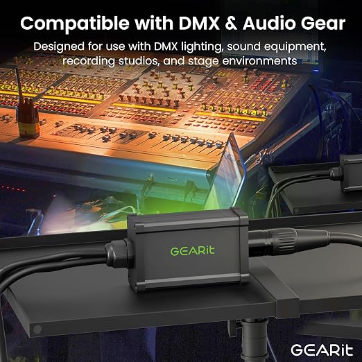 GEARit 4 Channel Snake (2ft Breakout Cable) 3Pin XLR/DMX/AES-EBU to Ethercon RJ45 Cat5/Cat6 Ethernet Extender for Live Stage, Sound, Lighting, Audio Recording Studio (1 Pair: 4 XLR Male/4 XLR Female)
