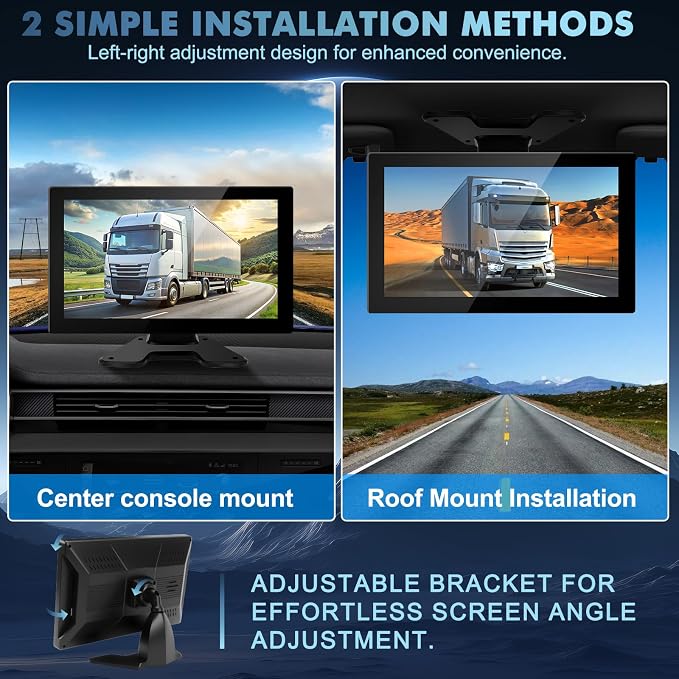 4 Channel Backup Camera Dash Cam 10.1" 1080p IP69 Waterproof DVR Recording Playback rv Camera System Music Video Player for Trucks Semis RVs Trailers Vans SUVs Carsn