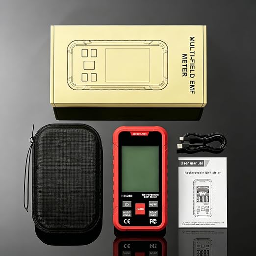 3-in-1 EMF Meter & Detector, Portable Rechargeable RF EF MF Tester with Sound & Light Alarm, for Home WiFi Signal & Electronics