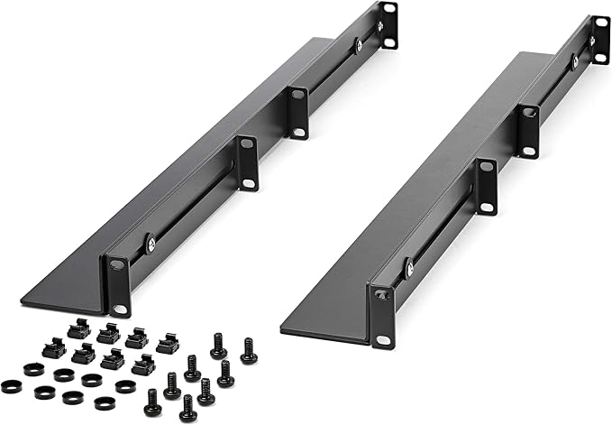 StarTech.com 1U 19 inch Server Rack Rails - 24-36 inch Adjustable Depth - Universal 4 Post Rack Mount Rails - Network Equipment/Server/UPS Mounting Rail Kit HPE ProLiant Dell PowerEdge (UNIRAILS1UB)