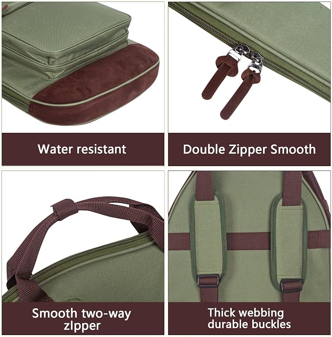 Electric Guitar Bag 0.5 Inch Padding Electric Guitar Case, Electric Guitar Gig Bag Backpack with Neck Strap and 4 Pockets, Green