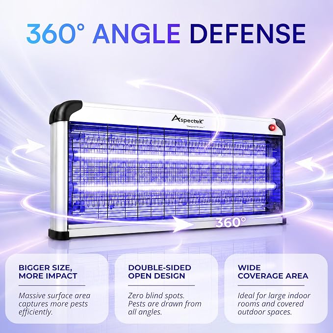 Aspectek 40W Indoor Bug Zapper Insect Killer, Mosquito Killer 25 Inch Larger Powerful Electronic Device Insect Killer for Home Restaurant and Hotel