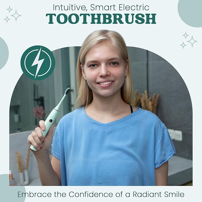 Sonic Electric Toothbrush for Adults – Battery Powered Tooth Cleaning Brush with Timer, 5 Modes & 3 Intensity Levels – Long-Lasting 90-Day Battery Life