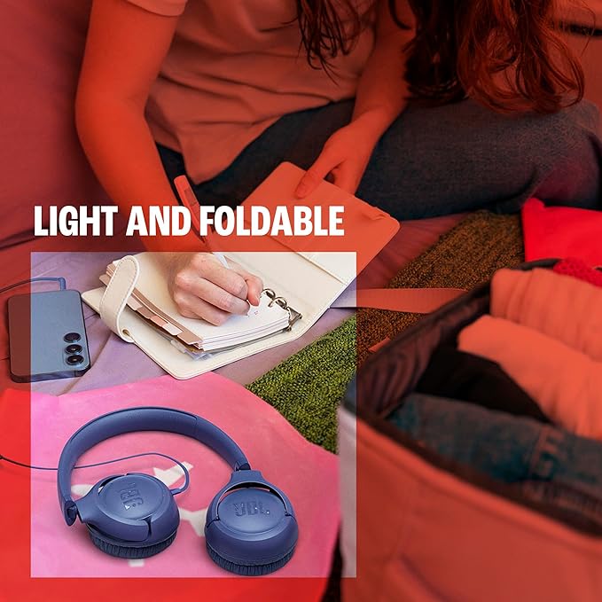 JBL Tune 530 - Wired on-Ear Headphones with a 3.5mm aux Jack and JBL Pure Bass Sound, Tangle-Free Flat Cable, Hands-Free Calls, Lightweight, Comfortable, and Foldable (White)