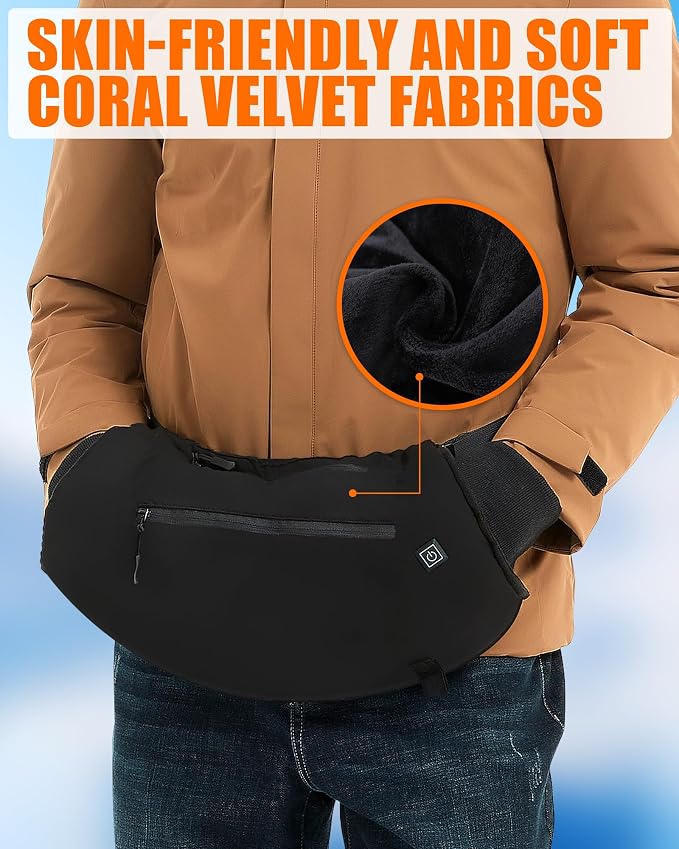 10000mAh Hand Warmer Pouch - Thickened Waterproof Heated Hand Muff, 4 Heating Zone, 3 Temperature Control, for Outdoor Hunting, Camping, Football, Golf